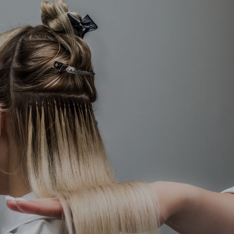 ejemplo de extensión de pelo puesta