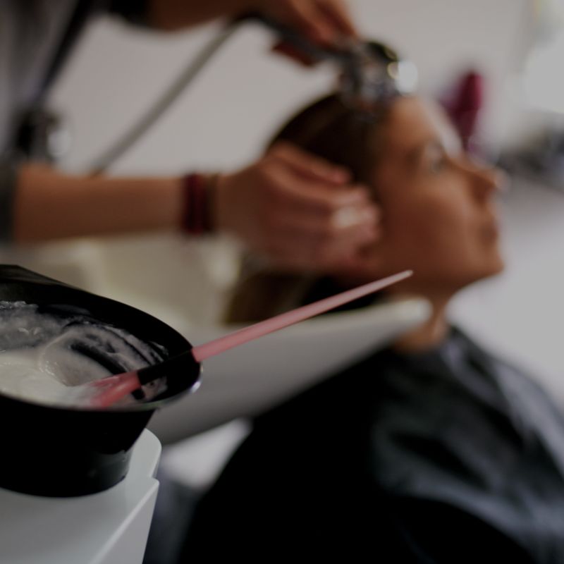proceso de tinte de pelo